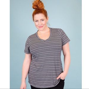 Stripe Vneck Tee